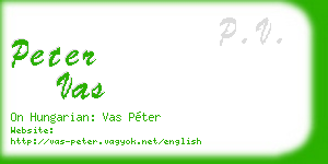 peter vas business card